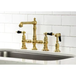 Sale KS727XPKLBS-P Duchess Bridge Kitchen Faucet with Brass Sprayer Bridge Faucets