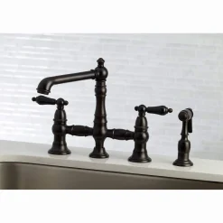 Sale KS727XPKLBS-P Duchess Bridge Kitchen Faucet with Brass Sprayer Bridge Faucets
