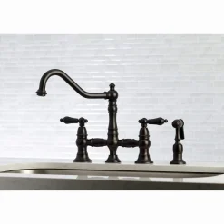Discount KS327XPKLBS-P Duchess Bridge Kitchen Faucet with Brass Sprayer Bridge Faucets