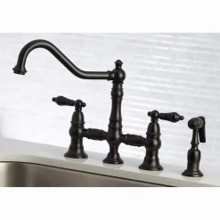 Discount KS327XPKLBS-P Duchess Bridge Kitchen Faucet with Brass Sprayer Bridge Faucets