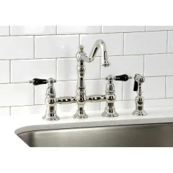 Discount KS327XPKLBS-P Duchess Bridge Kitchen Faucet with Brass Sprayer Bridge Faucets