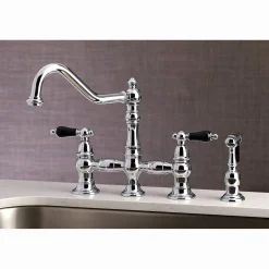 Discount KS327XPKLBS-P Duchess Bridge Kitchen Faucet with Brass Sprayer Bridge Faucets
