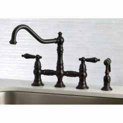 Discount KS327XPKLBS-P Duchess Bridge Kitchen Faucet with Brass Sprayer Bridge Faucets