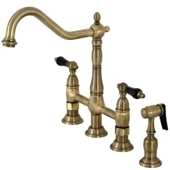 Clearance KS127XPKLBS-P Duchess Bridge Kitchen Faucet with Brass Sprayer Bridge Faucets