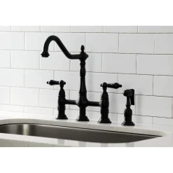 Clearance KS127XPKLBS-P Duchess Bridge Kitchen Faucet with Brass Sprayer Bridge Faucets