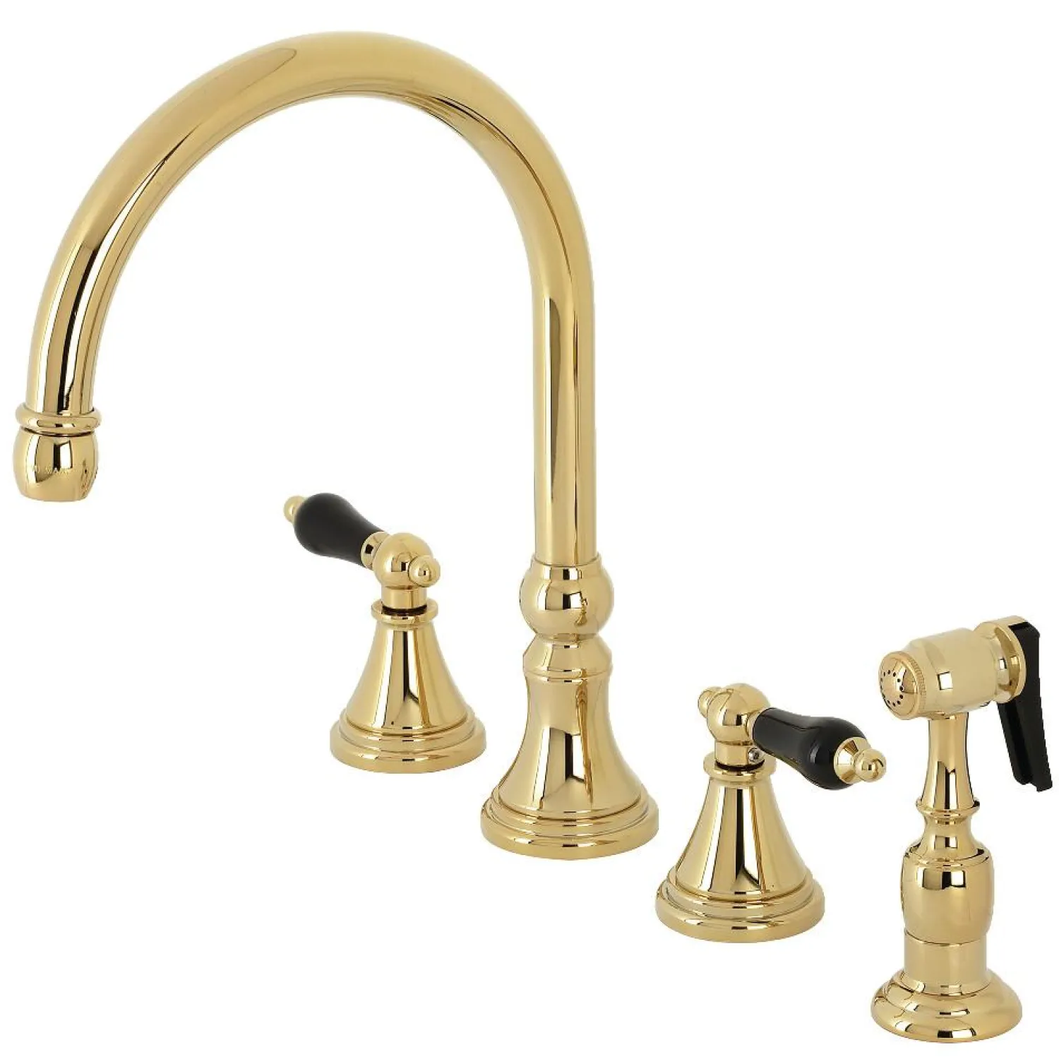 New KS279XPKLBS-P Duchess Widespread Kitchen Faucet with Brass Sprayer Widespread Kitchen Faucets