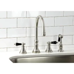 New KS279XPKLBS-P Duchess Widespread Kitchen Faucet with Brass Sprayer Widespread Kitchen Faucets