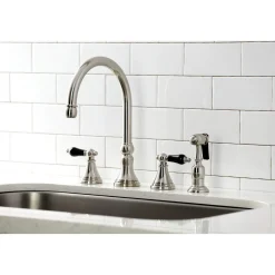 New KS279XPKLBS-P Duchess Widespread Kitchen Faucet with Brass Sprayer Widespread Kitchen Faucets