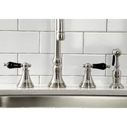 New KS279XPKLBS-P Duchess Widespread Kitchen Faucet with Brass Sprayer Widespread Kitchen Faucets