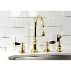 New KS279XPKLBS-P Duchess Widespread Kitchen Faucet with Brass Sprayer Widespread Kitchen Faucets