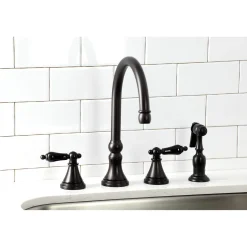 New KS279XPKLBS-P Duchess Widespread Kitchen Faucet with Brass Sprayer Widespread Kitchen Faucets