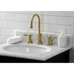 New KS298XTAL-P Tudor Widespread Bathroom Faucet with Brass Pop-Up 8