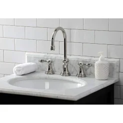 New KS298XTAL-P Tudor Widespread Bathroom Faucet with Brass Pop-Up 8