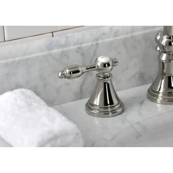 New KS298XTAL-P Tudor Widespread Bathroom Faucet with Brass Pop-Up 8