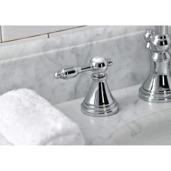 New KS298XTAL-P Tudor Widespread Bathroom Faucet with Brass Pop-Up 8