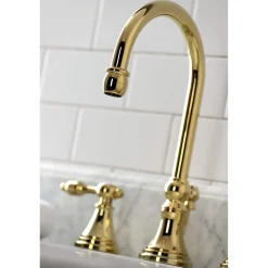 New KS298XTAL-P Tudor Widespread Bathroom Faucet with Brass Pop-Up 8