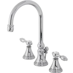 New KS298XTAL-P Tudor Widespread Bathroom Faucet with Brass Pop-Up 8