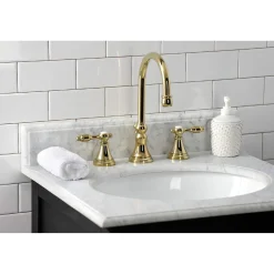 New KS298XTAL-P Tudor Widespread Bathroom Faucet with Brass Pop-Up 8