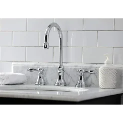 New KS298XTAL-P Tudor Widespread Bathroom Faucet with Brass Pop-Up 8