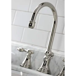 New KS298XTAL-P Tudor Widespread Bathroom Faucet with Brass Pop-Up 8