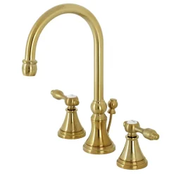 New KS298XTAL-P Tudor Widespread Bathroom Faucet with Brass Pop-Up 8