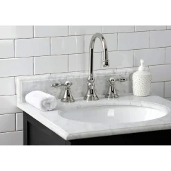 New KS298XTAL-P Tudor Widespread Bathroom Faucet with Brass Pop-Up 8