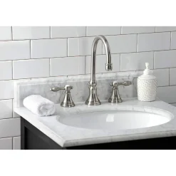 New KS298XTAL-P Tudor Widespread Bathroom Faucet with Brass Pop-Up 8