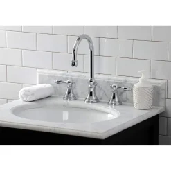 New KS298XTAL-P Tudor Widespread Bathroom Faucet with Brass Pop-Up 8