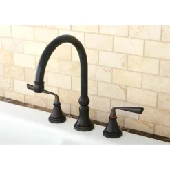 Discount KS2795ZLLS Silver Sage Widespread ADA Kitchen Faucet without Sprayer in Oil Rubbed Bronze Widespread Kitchen Faucets