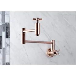Hot KS810ZXAC Millennium Wall Mount Pot Filler Kitchen Faucet, Antique Copper Wall Mounted Kitchen Faucets