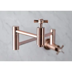 Hot KS810ZXAC Millennium Wall Mount Pot Filler Kitchen Faucet, Antique Copper Wall Mounted Kitchen Faucets