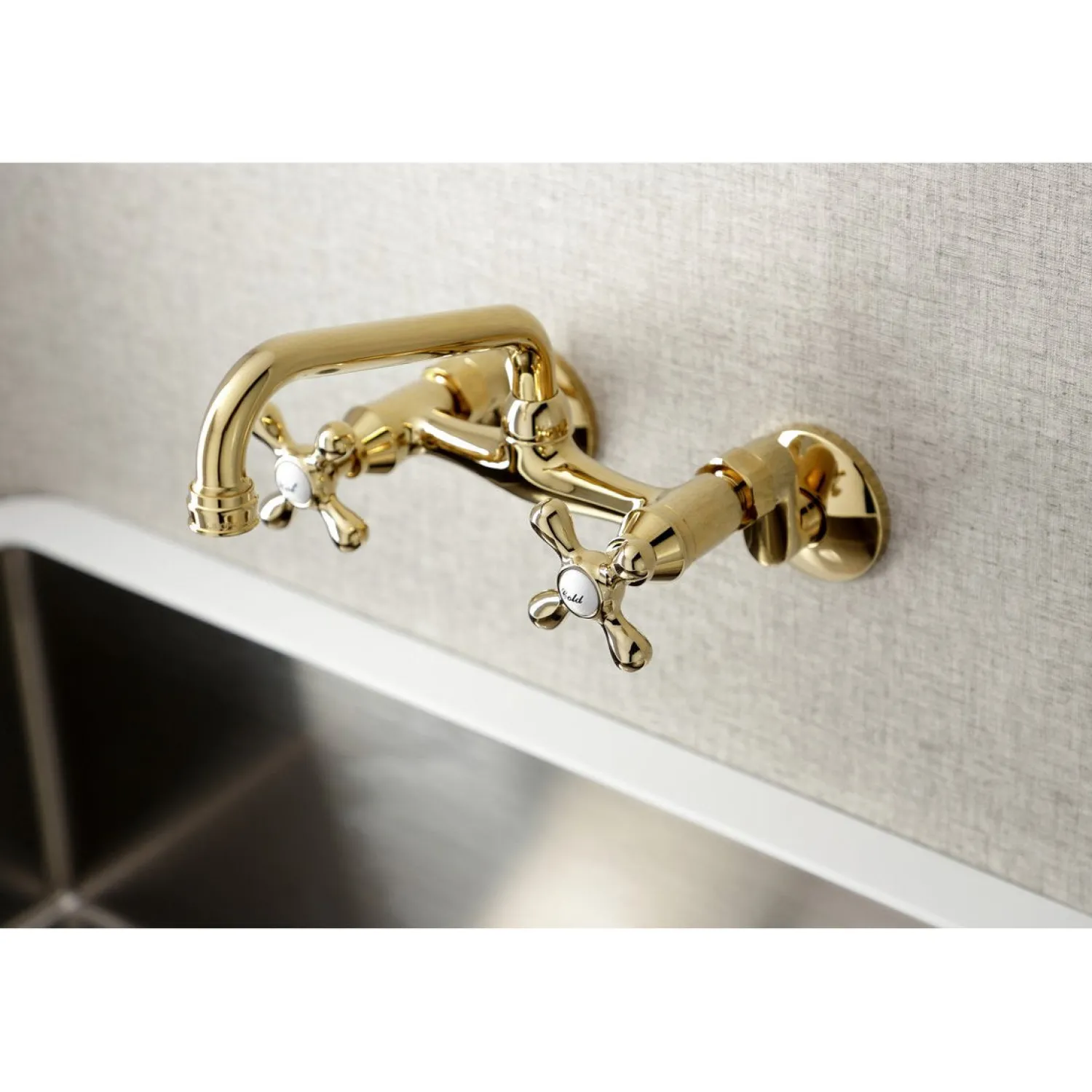 Sale Magellan 6" Adjustable Center Wall Mount Kitchen Faucet Wall Mounted Kitchen Faucets