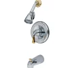 Outlet Magellan Single Handle Tub and Shower Faucet in Polished Chrome and Polished Brass Tub & Shower Sets