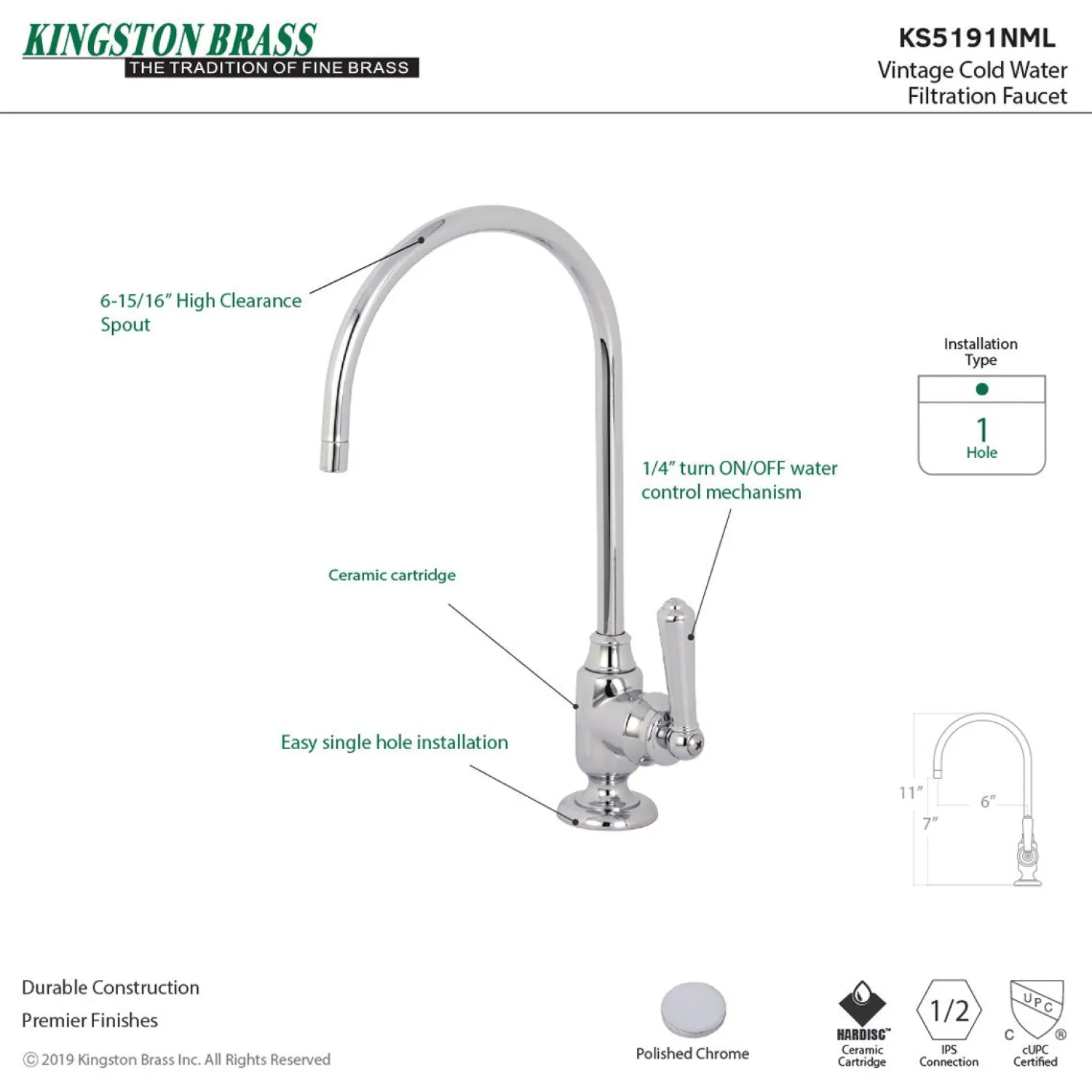 Clearance Magellan Single-Handle Water Filtration Faucet Single Hole