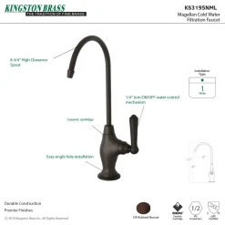 Clearance Magellan Single Handle Water Filtration Faucet Single Hole