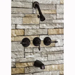 Hot Magellan Three Handle Oil Rubbed Bronze Tub and Shower Faucet Tub & Shower Sets