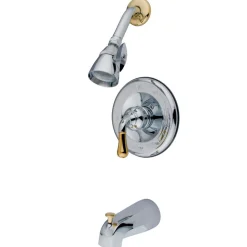 Hot Magellan Trim Only for Single Handle Tub and Shower Faucet in Polished Chrome with Polished Brass Tub & Shower Sets