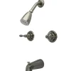 Discount Magellan Two Handle Tub and Shower Faucet in Satin Nickel Tub & Shower Sets