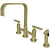 New Manhattan 2-Handle Kitchen Faucet with Brass Side Sprayer Faucets With Side Spray|Bridge Faucets