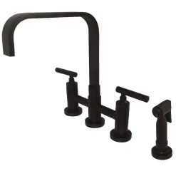 New Manhattan 2-Handle Kitchen Faucet with Brass Side Sprayer Faucets With Side Spray|Bridge Faucets