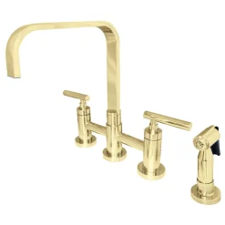 New Manhattan 2-Handle Kitchen Faucet with Brass Side Sprayer Faucets With Side Spray|Bridge Faucets