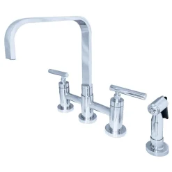 New Manhattan 2-Handle Kitchen Faucet with Brass Side Sprayer Faucets With Side Spray|Bridge Faucets