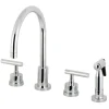 Clearance Manhattan 8-Inch Widespread Kitchen Faucet with Brass Sprayer Widespread Kitchen Faucets|Faucets With Side Spray