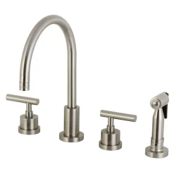 Clearance Manhattan 8-Inch Widespread Kitchen Faucet with Brass Sprayer Widespread Kitchen Faucets|Faucets With Side Spray