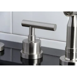Clearance Manhattan 8-Inch Widespread Kitchen Faucet with Brass Sprayer Widespread Kitchen Faucets|Faucets With Side Spray