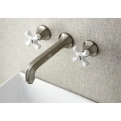 Sale Metropolitan Wall Mount 2-Handle Bathroom Faucet Wall Mount