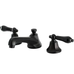 Online Metropolitan Onyx Widespread Lavatory Faucet with Black Porcelain Lever Handle 8