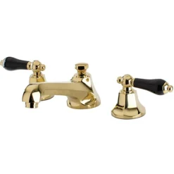 Online Metropolitan Onyx Widespread Lavatory Faucet with Black Porcelain Lever Handle 8