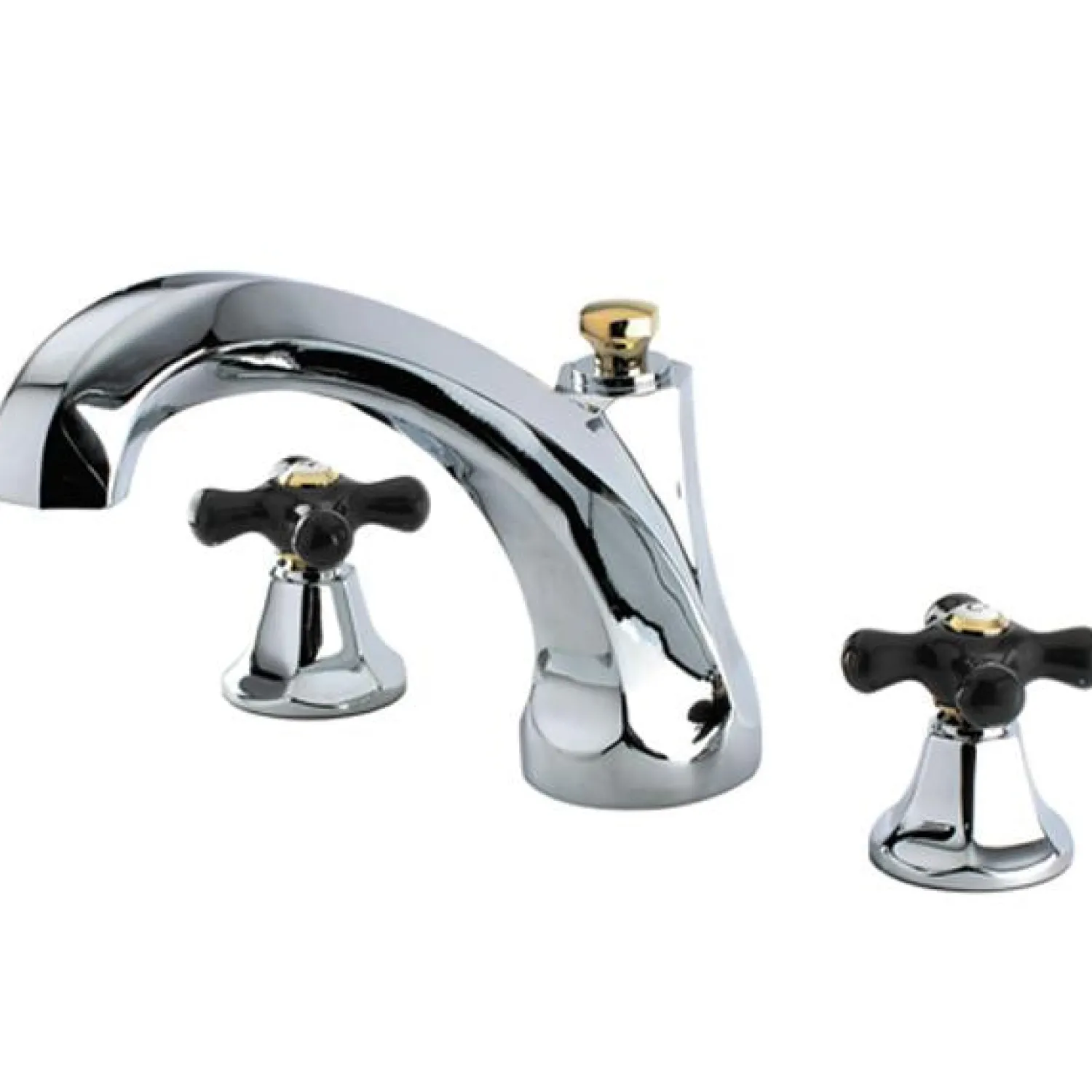 Hot Metropolitan Onyx Traditional Roman Tub Filler with Black Porcelain Cross Handle Tub Faucets