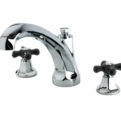 Hot Metropolitan Onyx Traditional Roman Tub Filler with Black Porcelain Cross Handle Tub Faucets